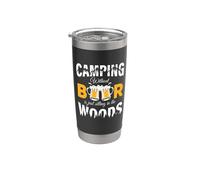 Camping Without Beer is Just Sitting In The Woods Beer Lover Gobelet isotherme en acier inoxydable double paroi