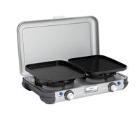 Campingaz 2 Grill & Go CV Cuisinière à gaz avec 2 x 2000 W de puissance, avec plaques de cuisson et brûleurs amovibles, polyvalente, pour griller et cuisiner, légère et compacte