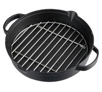 CAMPINGAZ Poêle en Fonte avec Grille en Acier Inoxydable, poêle Large et Ronde pour Barbecue, Ø 31,6 cm