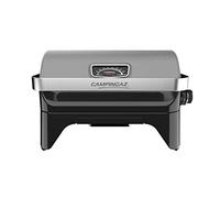 Campingaz Attitude2go, Barbecue de Table à Faible fumée, BBQ Portable, transportable, à Couvercle, thermomètre, et Grille en Fonte, Alimentation : Bouteille de gaz R907, Gris