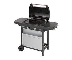 Campingaz Barbecue à Gaz Class 2 LX Vario, 2 Brûleurs, Puissance 7.5kW, Grille et Plancha en Acier Double Emaillage, 2 Tablettes Latérales, Gris/Noir