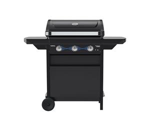 Campingaz Barbecue à gaz compact 3L Dualgas | 7,5 kW | Chariot grill à gaz avec 3 brûleurs | Système à double alimentation : gaz naturel et GPL | Couvercle avec thermomètre | Bac récupérateur de