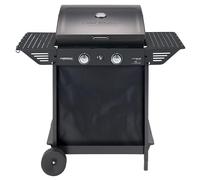 Campingaz Barbecue à gaz Xpert 200 LXD | Barbecue à gaz avec 2 brûleurs à gaz aluminisés | Couvercle avec thermomètre | Puissance 7,1 kW | Grille de maintien au chaud | 2 tables latérales pliables