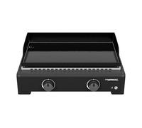 Campingaz Othello 2 Plancha Gaz - Grill de table - Gril Teppanyaki avec plaque de cuisson en acier émaillé - 2 brûleurs en acier avec technologie BlueFlame pour les grillades méditerranéennes, 6 KW