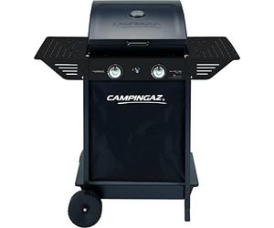 Campingaz Xpert 100 LS Plus Rocky Barbecue à gaz pour pierre volcanique avec 2 brûleurs, 7,1 kW de puissance, 2 grilles en acier chromé, 2 tables latérales et pierres de lave