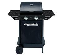 Campingaz Xpert 100 LS Plus Rocky BBQ à gaz en pierre de lave, Chariot BBQ avec 2 brûleurs et 1 cuisinière latérale, couvercle + thermomètre, plateau Lat. Rabattable, Pot. 7,1 kW + 2,1 kW réchaud LAT.