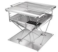 Campingmoon Barbecue Grill Brasero Pliable en Acier Inoxydable Grand MT-045