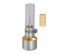 Campingmoon Lanterne à gaz rechargeable pour camping Argenté 15 g | Bougie douce pour les tables de camping et les repas en plein air
