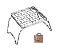Campingmoon MS-1011 Grille de feu de camp portable en acier inoxydable 304 avec pieds