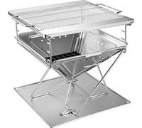 Campingmoon MT-055 Foyer de barbecue pliable en acier inoxydable extra large