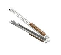 Campingmoon - Pince de cuisine en acier inoxydable - Facile à tenir - Poignées en bois résistantes à la chaleur - Pour viande, spaghetti, saucisse - Accessoire pour ustensiles de cuisine