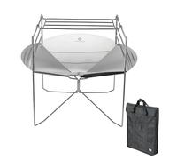 Campingmoon Solo-A3 Foyer rond ultraléger portable en acier inoxydable pliable Hauteur réglable pour camping en groupe Overland