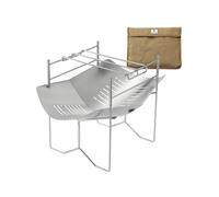 Campingmoon Solo Grill A4 Support de feu de camp en acier inoxydable