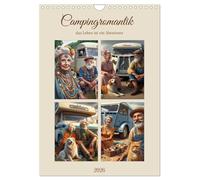 Campingromantik das Leben ist ein Abenteuer (Wandkalender 2026 DIN A4 hoch), CALVENDO Monatskalender: KI- Bilder, Alte Paare vor nostalgischen Campingfahrzeugen
