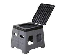 Campingtoilette, verbesserte Falttoilette, tragbares klapptoilettes - mit Deckel für Hygiene & Privatsphäre, mittelhoch ca. 30,5 cm, Leicht & tragbar, Ideal für Erwachsene, Senioren beim Camping