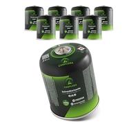 CAMPLORA Lot de 8 cartouches de gaz de 450 g compatibles avec barbecue à gaz Weber série Q100/1000 - Cartouches de gaz propane et butane à visser - Avec filetage pour réchaud de camping - Cartouches