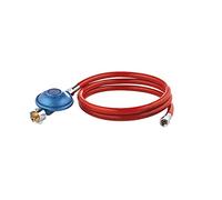 CAMPLUX Détendeur de Gaz 50 mbar avec Tuyau de 80 cm, G1/4"-LH, Régulateur pour Bouteilles de Butane ou Propane, Adaptateur pour Barbecue à Gaz, GE100A