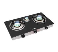 CAMPLUX Explorer Plaque de Cuisson à Gaz 3 Feux, 6,25 kW, LPG Table de Cuisson pour Camping, TC03GBEU