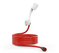 CAMPLUX Pommeau de Douche Haute Pression avec 3 Pulvérisateurs, Interrupteur Marche/ Arrêt, Tuyau Rouge Rallonge de 3,5 Mètres, Connecteur à Encliquetage, Raccord Universel G1/2'', SH12
