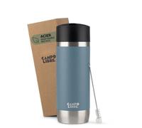 Campo Libre.® ANTO Mug Isotherme Cafe - Tasse a cafe Premium avec Couvercle Étanche One-Touch, Gourde Isotherme à Double Paroi en Acier Inoxydable, Garde les Boissons Chaudes 6 h. Bleu, 350ml
