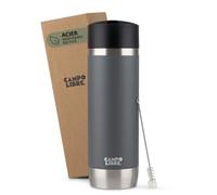 Campo Libre.® ANTO Mug Isotherme Cafe - Tasse a cafe Premium avec Couvercle Étanche One-Touch, Gourde Isotherme à Double Paroi en Acier Inoxydable, Garde les Boissons Chaudes 6 h. Gris, 450ml