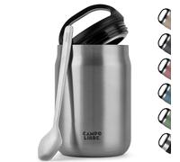 Campo Libre.® LOTTA - Thermos Alimentaire Chaud & Froid - Boite Repas Isotherme avec Cuillère - Gamelle Isotherme Adulte ou Bébé, Travail, Bureau, École, Camping - Facile à transporter. Inox, 800ml