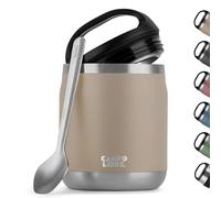 Campo Libre.® LOTTA - Thermos Alimentaire Chaud & Froid - Boite Repas Isotherme avec Cuillère - Gamelle Isotherme Adulte ou Bébé, Travail, Bureau, École, Camping - Facile à transporter. Beige, 600ml