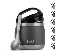Campo Libre.® Lotta - Thermos Alimentaire Chaud & Froid - Boite Repas Isotherme avec Cuillère - Gamelle Isotherme Adulte ou Bébé, Travail, Bureau, École, Camping - Facile à transporter. Gris, 400ml