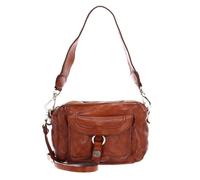 CAMPOMAGGI Sac à épaule bandoulière terracotta en cuir pour femme - Bowling Bag Mini XS Cognac 182417