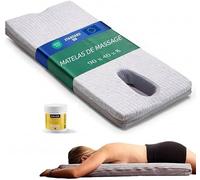 Camporan Matelas de Massage Cervical, Dorsal et Lombaire avec Ouverture faciale Ergonomique - Respirez à Plat Ventre - Mousse Ferme, Housse Lavable - INCLUT Huile de Massage 100 ML