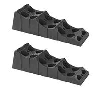 Campout Cale de nivellement XL - Rampes - 93 x 28,5 x 26,6 cm- Compensation des Roues - 3 hauteurs - Plastique léger - Sac de Transport Inclus - Capacité de Charge Max. 5000 kg - 2 pièces - Noir