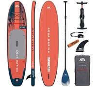 CampSup Aqua Marina Atlas Pagaie gonflable en carbone 30,5 cm - Planche de SUP gonflable polyvalente pour débutants - Kit complet - Édition limitée - Rouge
