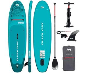 CampSup Aqua Marina Breeze - Planche de SUP gonflable polyvalente pour débutants - Kit complet de planche de stand up paddle - Édition limitée - Bleu