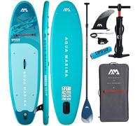 CampSup Aqua Marina Breeze Silver Tree 9'10" + Carbon Paddle - Planche SUP gonflable pour débutants - Kit complet - Édition limitée Bleu