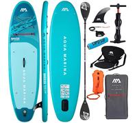 CampSup Aqua Marina Breeze Silver Tree Combo Plus - Planche de SUP gonflable polyvalente pour débutants - Kit complet - Édition limitée - Bleu