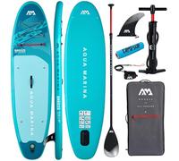 CampSup Aqua Marina Breeze Silver Tree - Planche de SUP gonflable polyvalente pour débutants - Kit complet de planche de stand up paddle - Édition limitée - Bleu