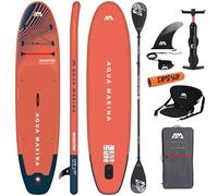 CampSup Aqua Marina Monster 12'0" Combo - Planche de SUP gonflable polyvalente pour débutants - Kit complet de planche de stand up paddle - Édition limitée - Rouge