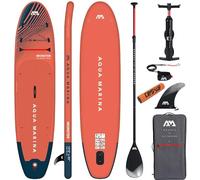 CampSup Aqua Marina Monster 12'0" - Planche de SUP gonflable polyvalente pour débutants - Kit complet de planche de stand up paddle - Édition limitée - Rouge