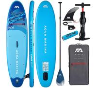 CampSup Aqua Marina Vapor Aqua Splash 2026 10'4" + pagaie en carbone - Planche de SUP gonflable polyvalente pour débutants - Kit complet - Édition limitée - Bleu