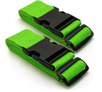 CampTeck U6746 Sangles Valise Longe Sangles à Bagages Cross Sécurité Ajustable Accessoire de Voyage - Vert, 1 Pair