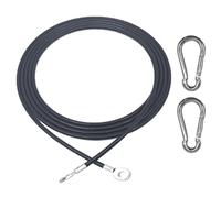 CampTeck U7281 Câble Acier Inoxidable Gymnastique, Fil d'acier de Rechange pour Multi-Gymnase, Câble Acier de Poulie de Fitness avec 2 Mousquetons - Noir - 3m