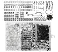 Camptrip Lot de 117 perles pour dreadlocks nordiques en forme de tube à cheveux - Argentées - Perles de barbe - Perles de cheveux viking - Avec une boîte à bijoux et accessoires