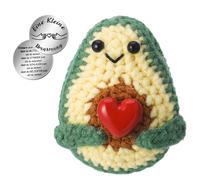 Camptrip Pocket Hug Avocat Pelote de laine à tricoter avec porte-bonheur Cadeaux positifs pour adultes et enfants Poupée motivante avec carte d'énergie comme cadeau de courage