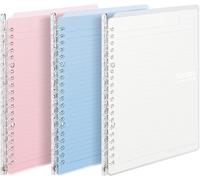 Campus Smart-Ring Lot De 3 Classeurs Fins Faciles À Transporter A5 20 Anneaux (Rose Clair, Bleu Clair Et Transparent, A5)