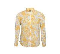Campus Sutra Chemise ' Brayden ' jaune / blanc, Taille M