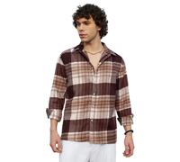 Campus Sutra Chemise 'Celine' camel / écru / marron, Taille S