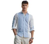 Campus Sutra Chemise 'Lorelai' bleu clair / blanc, Taille L