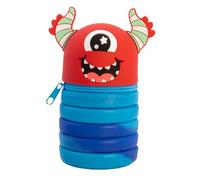 Campus Trousse extensible en silicone avec fermeture éclair en forme d'animaux, 1 compartiment, trousse verticale Pop Up en silicone avec fermeture éclair, porte-crayons rétractable en forme d'animaux