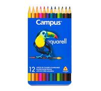 Campus University MKP1120 - 12TN - Crayons de couleur aquarellables Boîte, Lot de 12