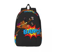 Campus Zig et Sharko Marina Sac à dos grande capacité pour collations Zig et Sharko pour femmes, cartable pour enfants, cadeau de rentrée scolaire Noir